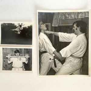 c1970s Original Black Belt Academy Martial Arts Black White Photographs Set of 3